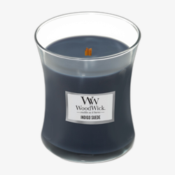 WoodWick Medium Hourglass Candles Scented Candle Indigo Suede 275 g