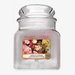 Yankee Candle Classic Medium Jar Candles Scented Candle Fresh Cut Roses 411 g