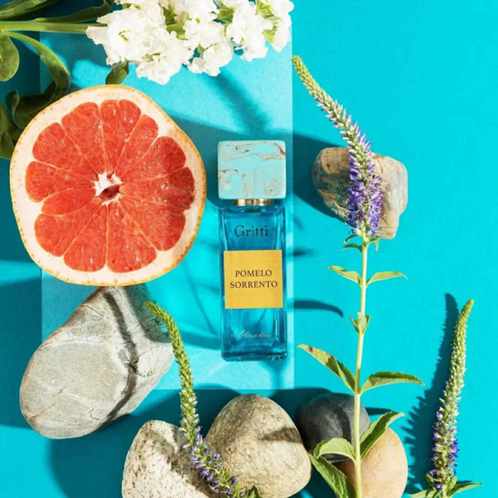 Gritti Pomelo Sorrento Eau de Parfum bottle in its product presentation