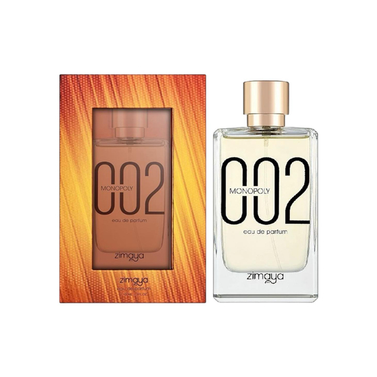 Bottle of Zimaya Monopoly 002 Eau De Parfum, a unisex fragrance