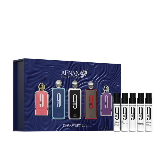Afnan 9 pm Discovery Set MINI, five 2 ml perfume miniatures