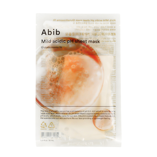 Abib Mild Acidic Ph Sheet Mask Glutathiosome Fit, facial sheet mask
