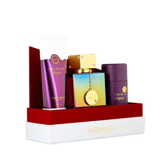 Armaf Club de Nuit Untold Eau de Parfum gift set with deodorant and body lotion