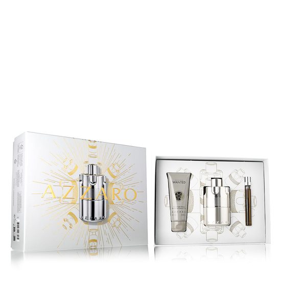 Набор Azzaro Wanted EDT с флаконом, миниатюрой и гелем для тела и волос