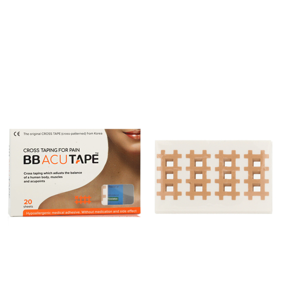BB Tape Acu Tape D-Type Beige sheets shown as a 20-sheet care pack