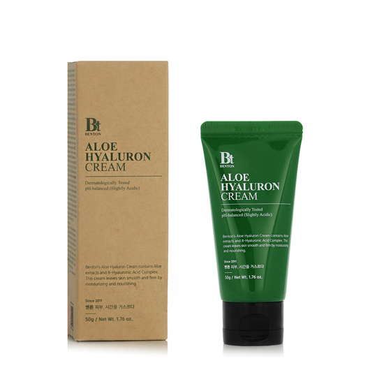 Benton Aloe Hyaluron Cream face care product shown in its packaging
