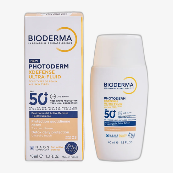 Bioderma Photoderm Xdefense Ultra-Fluid SPF 50+ veido fluidas, 04 atspalvis