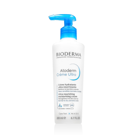 Bioderma Atoderm ultramaitinamasis kremas veido odos priežiūros pakuotėje