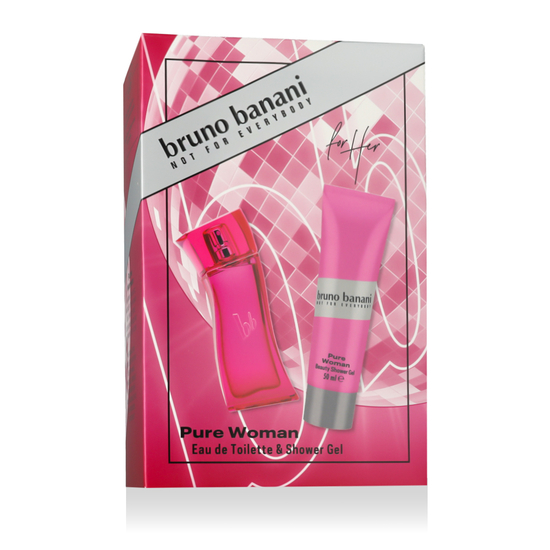 Bruno Banani Pure Woman kvepalų rinkinio pakuotė su EDT ir dušo žele