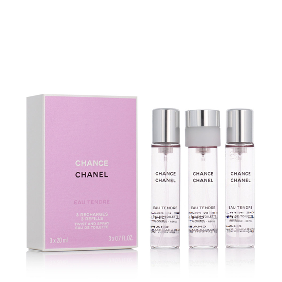 Chanel Chance Eau Tendre EDT 3 x 20 ml kišeninių kvepalų purškiklių rinkinys