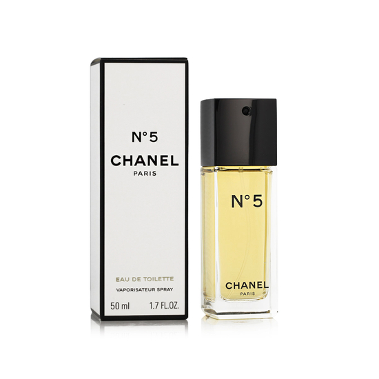 Chanel No 5 EDT bottle, a floral eau de toilette fragrance