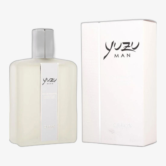 Caron Yuzu Man EDT bottle shown as a unisex citrus fragrance