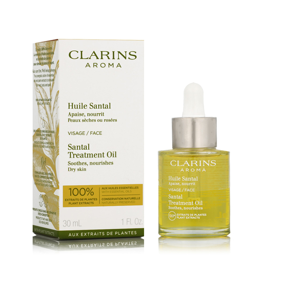 Clarins Aroma Face Santal Treatment Oil, a facial oil for skincare