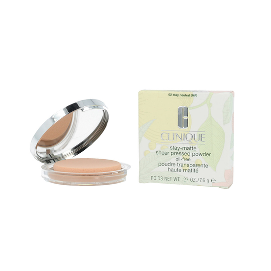Clinique Stay-Matte Sheer Pressed Powder — прессованная пудра для лица, оттенок 02 Stay Neutral MF