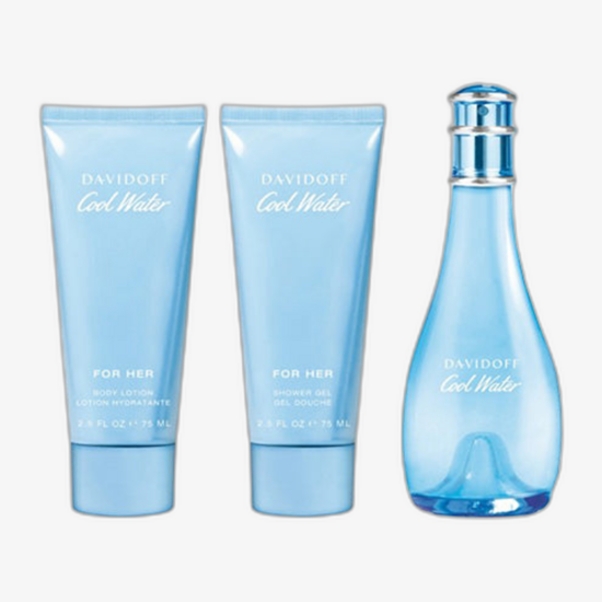 Набор Davidoff Cool Water for Women с туалетной водой, гелем для душа и лосьоном