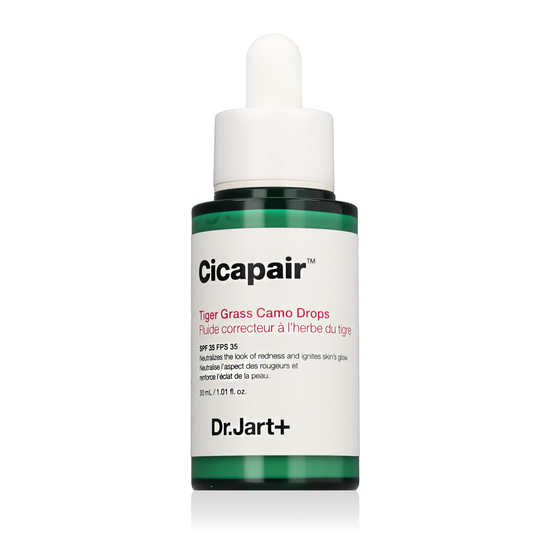 Dr.Jart+ Cicapair™ Tiger Grass Camo Drops SPF 35 – veido spalvą koreguojantys lašai