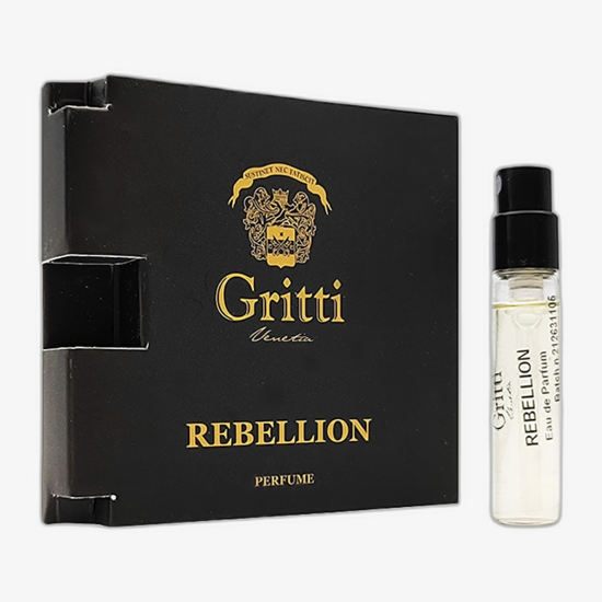 Gritti Rebellion Parfum shown as a bottle of unisex scent