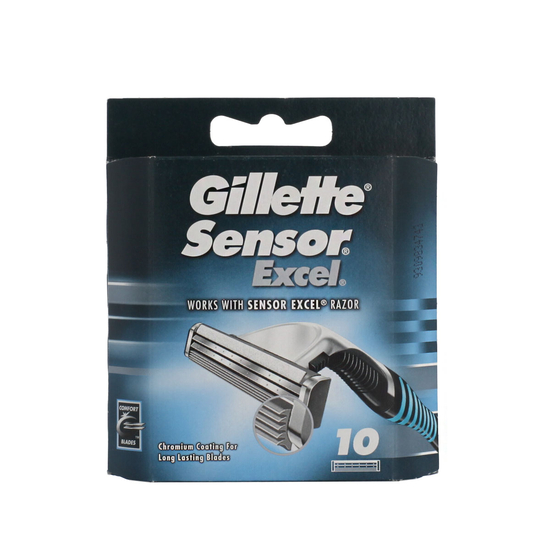 Сменные лезвия Gillette Sensor Excel, комплект из 10 штук для бритья