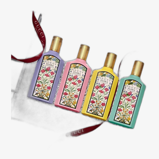 Gucci Flora Gorgeous Magnolia EDP gift set with 50 ml bottle and 10 ml mini