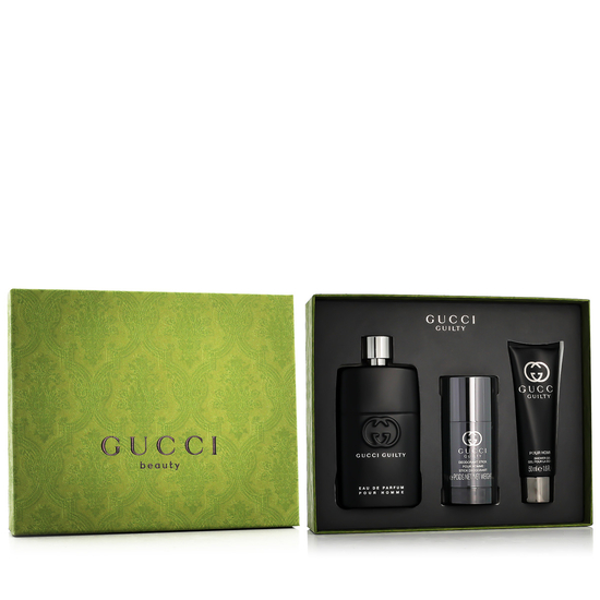 Gucci Guilty Pour Homme EDP gift set with fragrance and grooming products