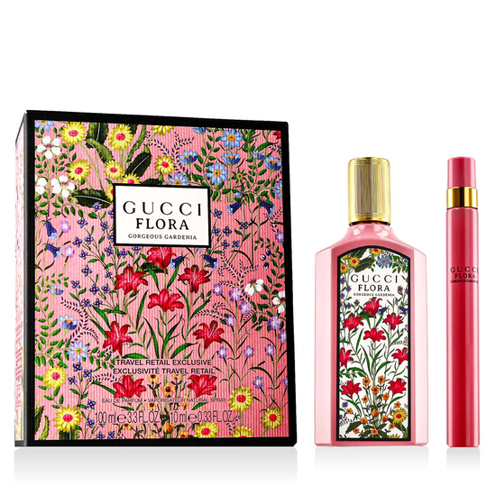 Gucci Flora Gorgeous Gardenia EDP kvepalų rinkinys: 100 ml flakonas ir 10 ml mini