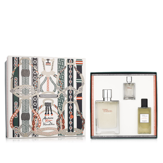 Набор Hermès Terre D'Hermès Eau Givrée: флакон EDP, миниатюра и гель для душа