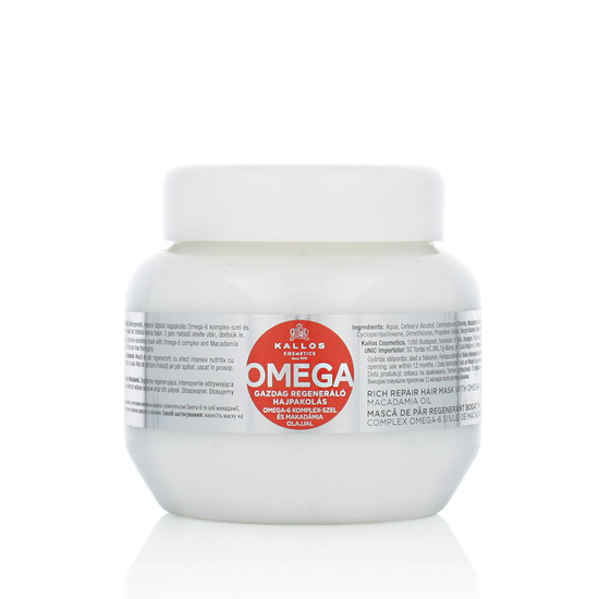 Маска для волос Kallos Omega Rich Repair с комплексом омега-6 и маслом макадамии