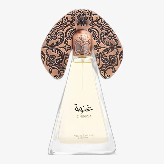 Lattafa Niche Emarati Ghinwa EDP unisex perfume bottle