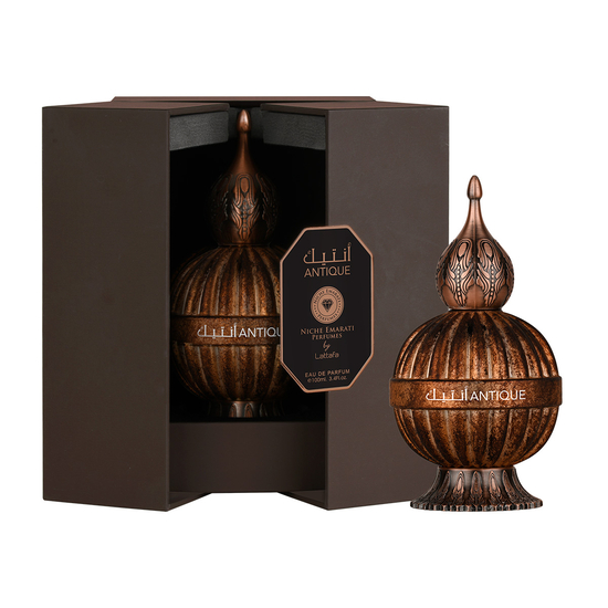 Lattafa Niche Emarati Antique Eau de Parfum bottle, unisex fragrance