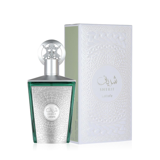 Lattafa Sherif EDP uniseks kvepalų flakonas produkto nuotraukoje