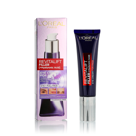 L'Oréal Paris Revitalift Filler akių kremas pakuotės nuotraukoje