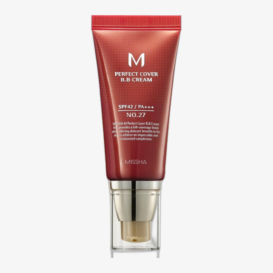 MISSHA M Perfect Cover seruminis BB kremas, No.27 Honey Beige atspalvis