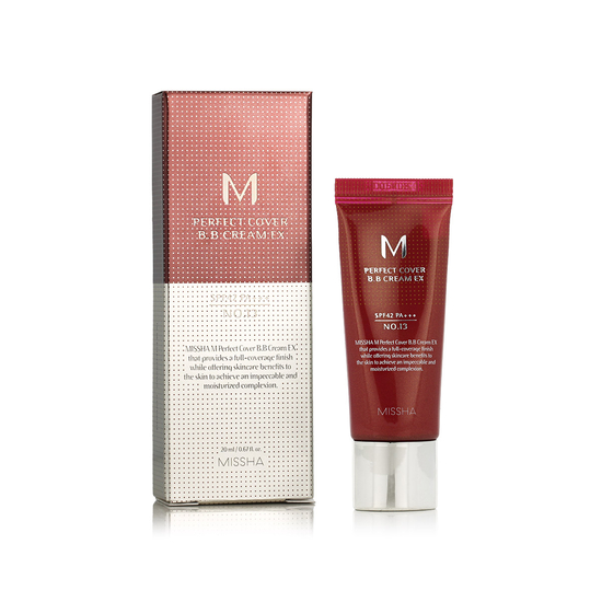 MISSHA M Perfect Cover BB kremas SPF 42, No.13 Bright Beige pakuotė