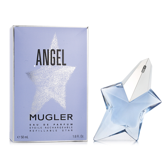 Mugler Angel EDP kvepalų flakonas su saldžiu, amberiniu aromatu