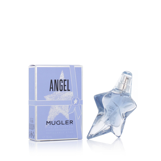 Mugler Angel EDP kvepalų flakonas su saldžiu, amberiniu aromatu