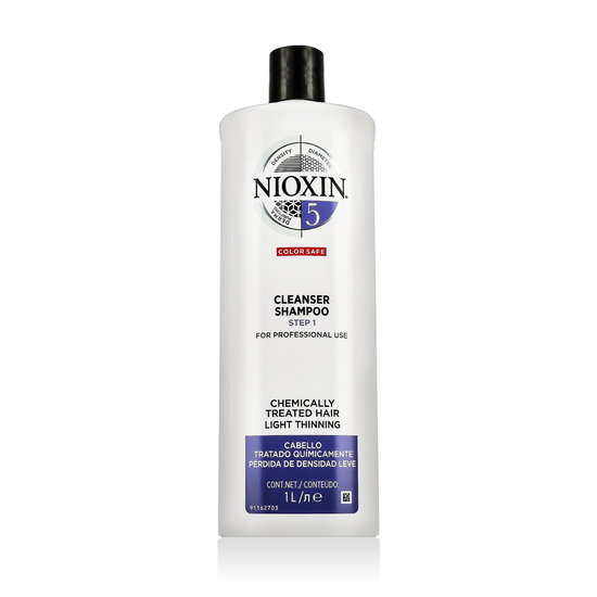 Nioxin System 5 Color Safe Cleanser shampoo bottle for colour-treated hair