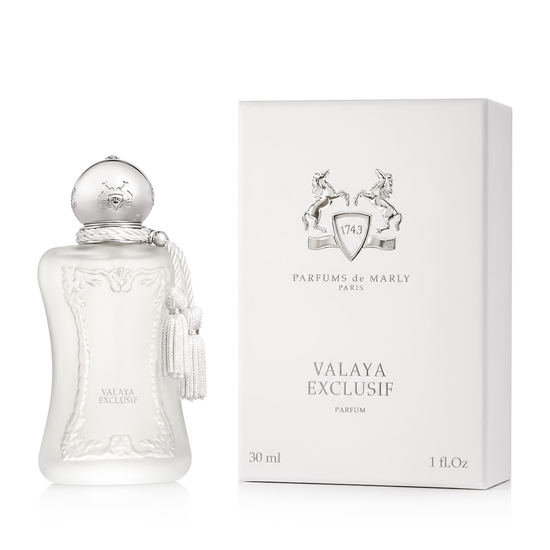 Bottle of Parfums de Marly Valaya Exclusif Parfum, a unisex scent