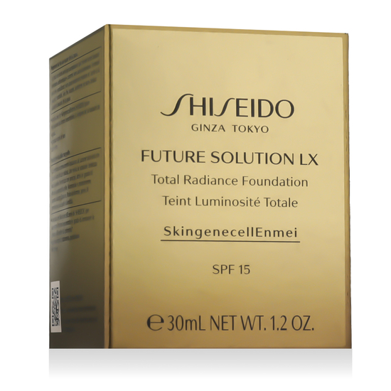 Shiseido Future Solution LX foundation in 4 Rose, shown in its product packaging