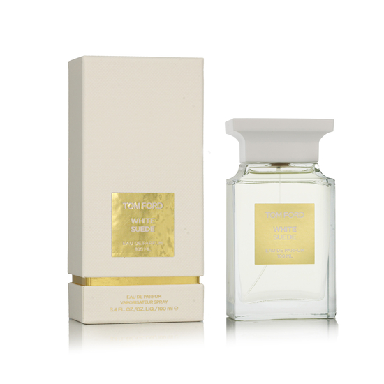 Tom Ford White Suede Eau de Parfum bottle, a unisex musk and leather fragrance