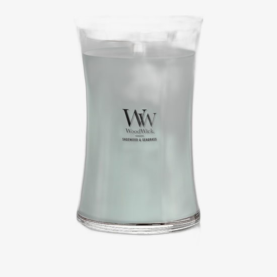 WoodWick Large Hourglass scented candle in Sagewood & Seagrass