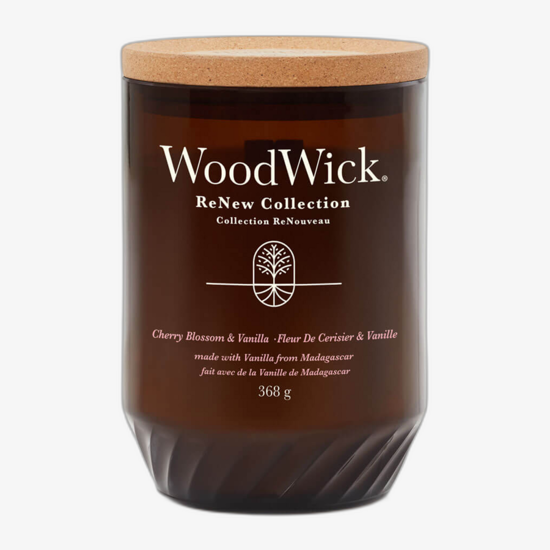 WoodWick ReNew Collection Cherry Blossom & Vanilla scented candle, 368 g