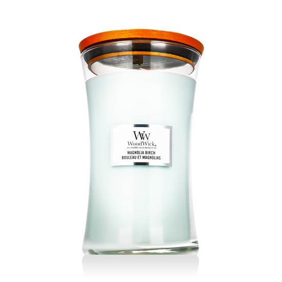 Ароматическая свеча WoodWick Magnolia Birch в формате Large Hourglass
