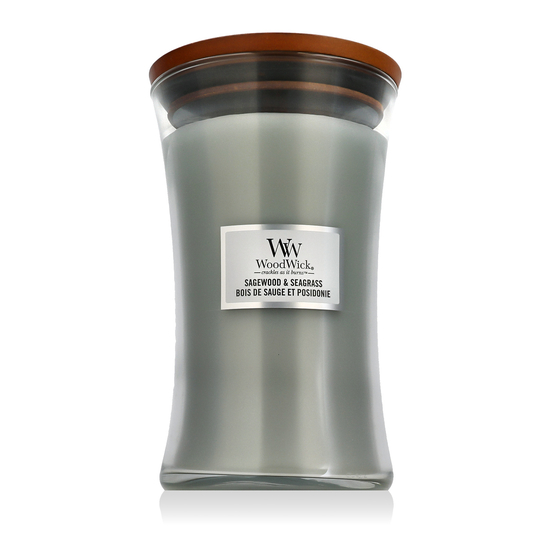 WoodWick Large Hourglass scented candle in Sagewood & Seagrass