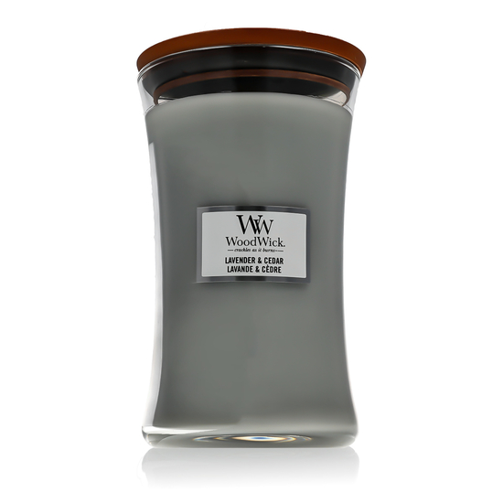 WoodWick Lavender & Cedar kvapioji žvakė namų interjerui
