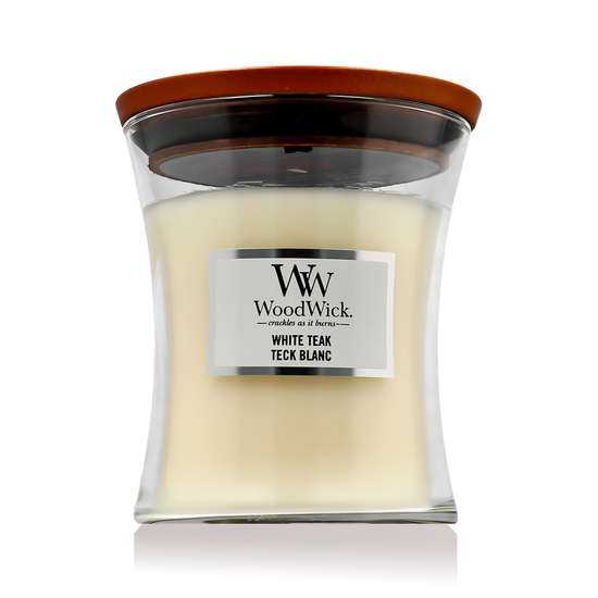 WoodWick Medium Hourglass Candles Scented Candle White Teak