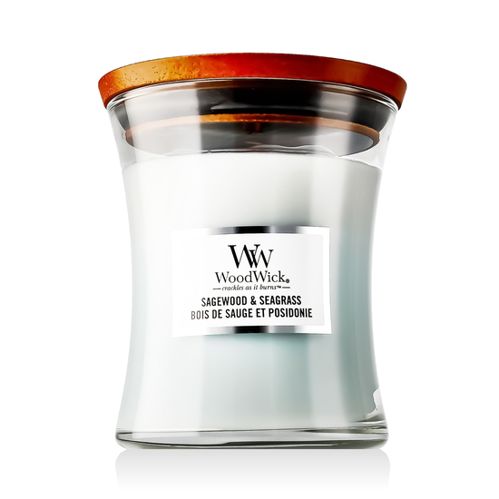 WoodWick Medium Hourglass Candles Scented Candle Sagewood & Seagrass