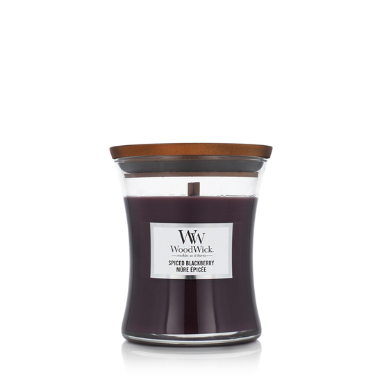 WoodWick Medium Hourglass scented candle in Spiced Blackberry fragrance