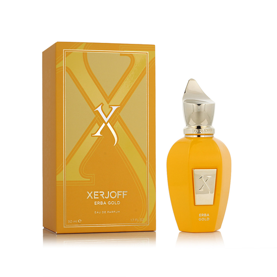 Xerjoff V Erba Gold EDP bottle, a unisex citrus and amber fragrance