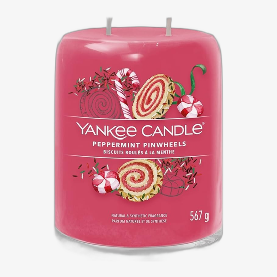 Yankee Candle Peppermint Pinwheels aromatinė žvakė stikliniame inde