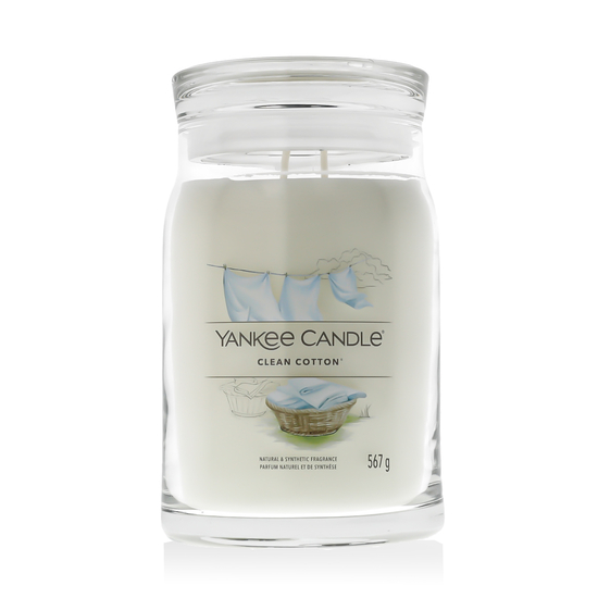 Yankee Candle Signature Clean Cotton scented candle for home fragrance